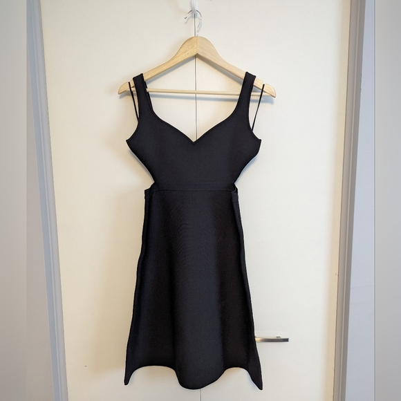 Theory Black Cutout Crepe Knit Dress - Picture 10 of 12